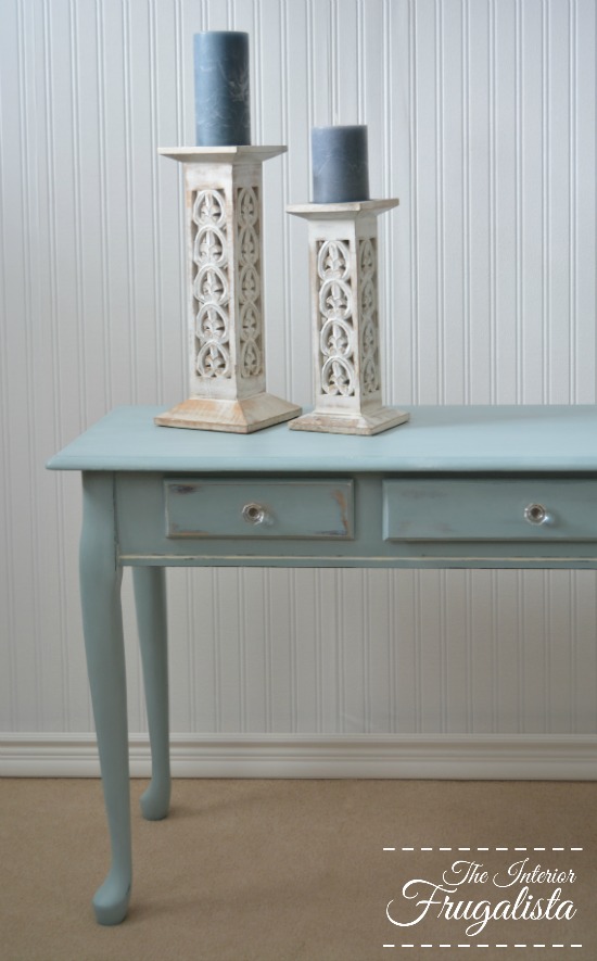 Turquoise Sofa Table Makeover Interior Frugalista
