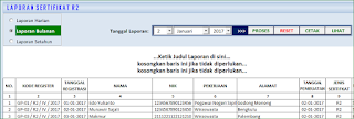 Menu Cetak Laporan Sertifikat Aplikasi Excel Cetak Blanko Sertifikat