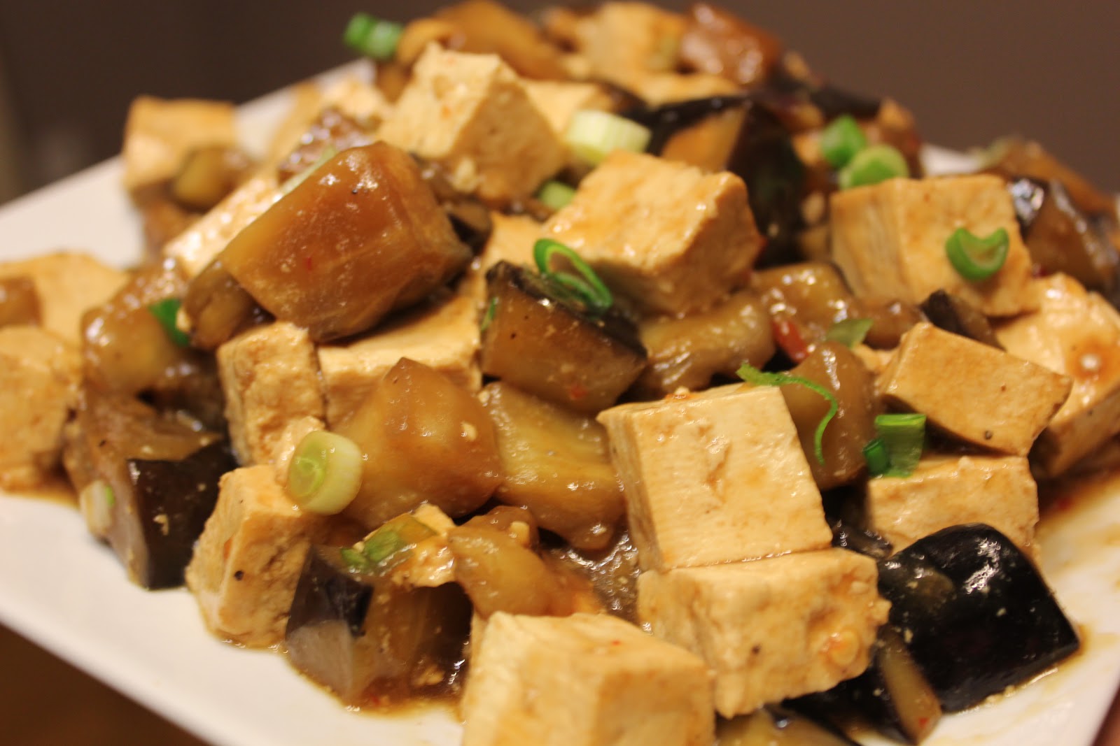 THE BUSY MOM CAFE Spicy Eggplant and Tofu Stir Fry