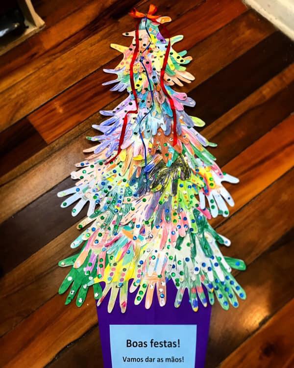 Filosofarte: Árvore de natal com mãos - Natal
