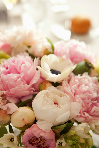 amazing pink and light roses and peonies, summer flowers