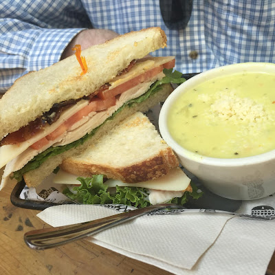 Turkey club with a cup of curry cauliflower soup at Colectivo Coffee in Milwaukee