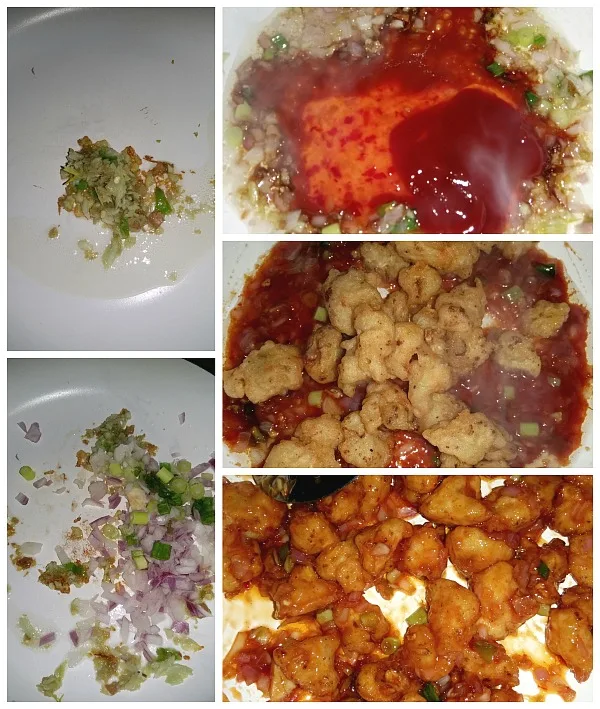 Step by step pictures of how to make Gobi Manchurian