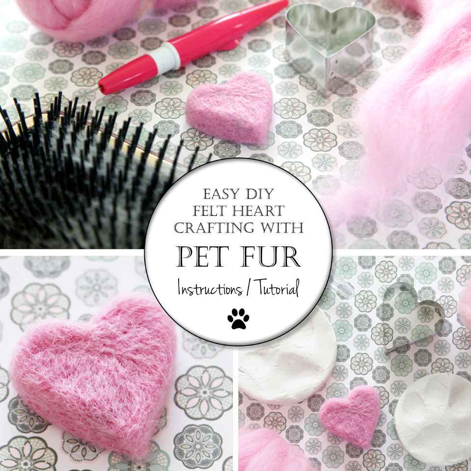 Dalmatian DIY DIY Felted Wool Heart with Dog Fur