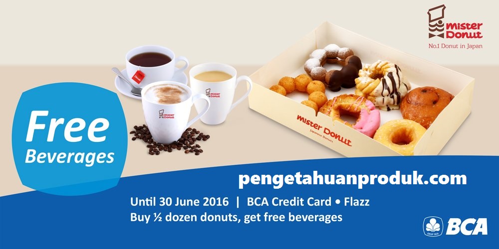 √√ Promo Mister Donut Gratis Minuman Dengan Kartu Kredit BCA danFlazz