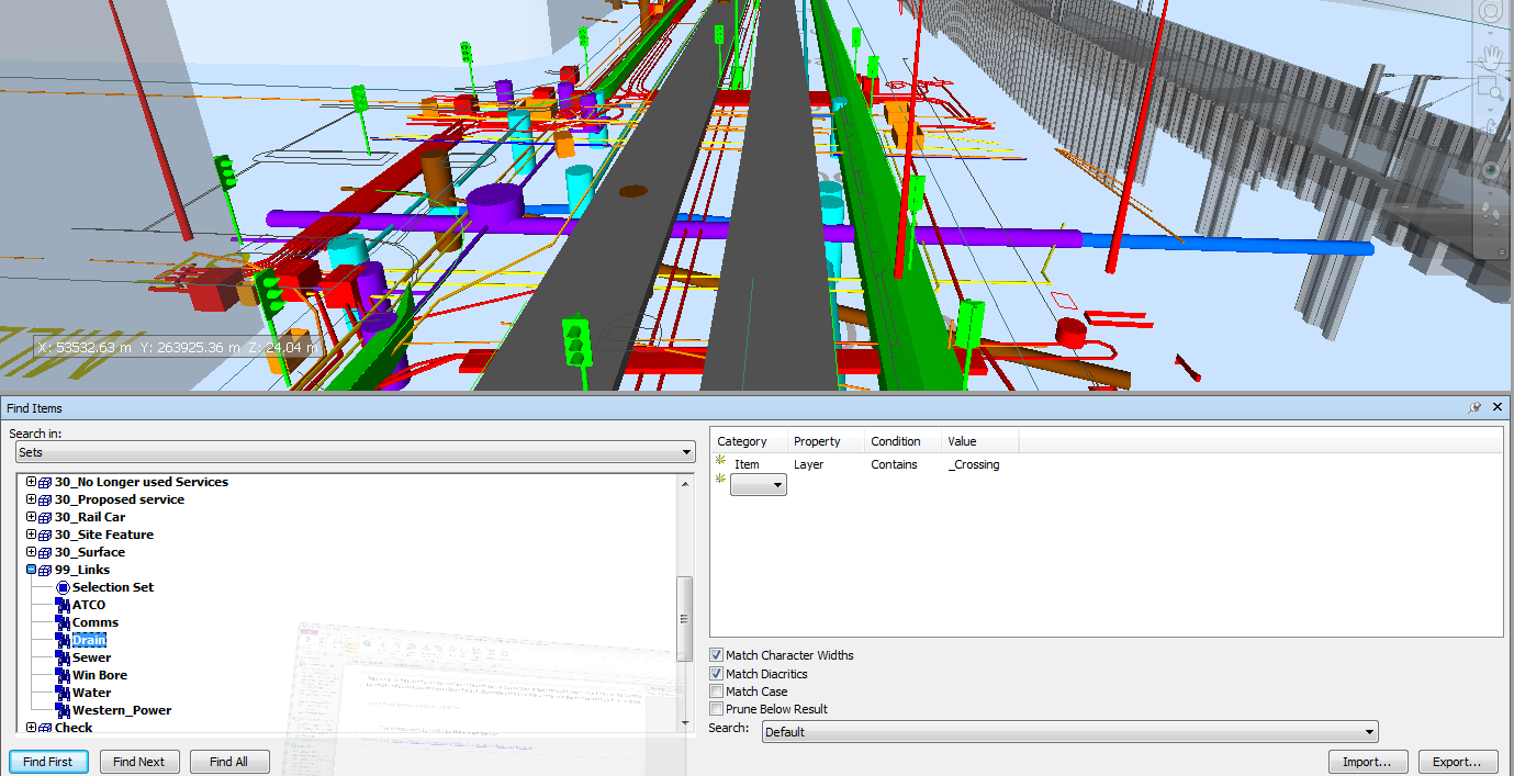InfraBIM Infrastructure BIM & GIS Navisworks Negate Layers