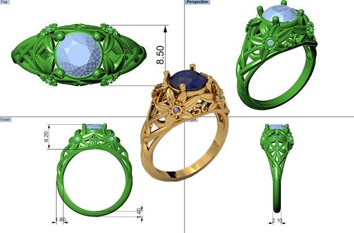 Aesera Diamonds: 3D Rhino Diamond Gold Retail Jewel CAD CAM CASTING ...