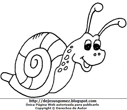 Caracol sin pintar Dibujo del caracol para colorear, pintar e imprimir para niños. Dibujo de caracol de Jesus Gómez
