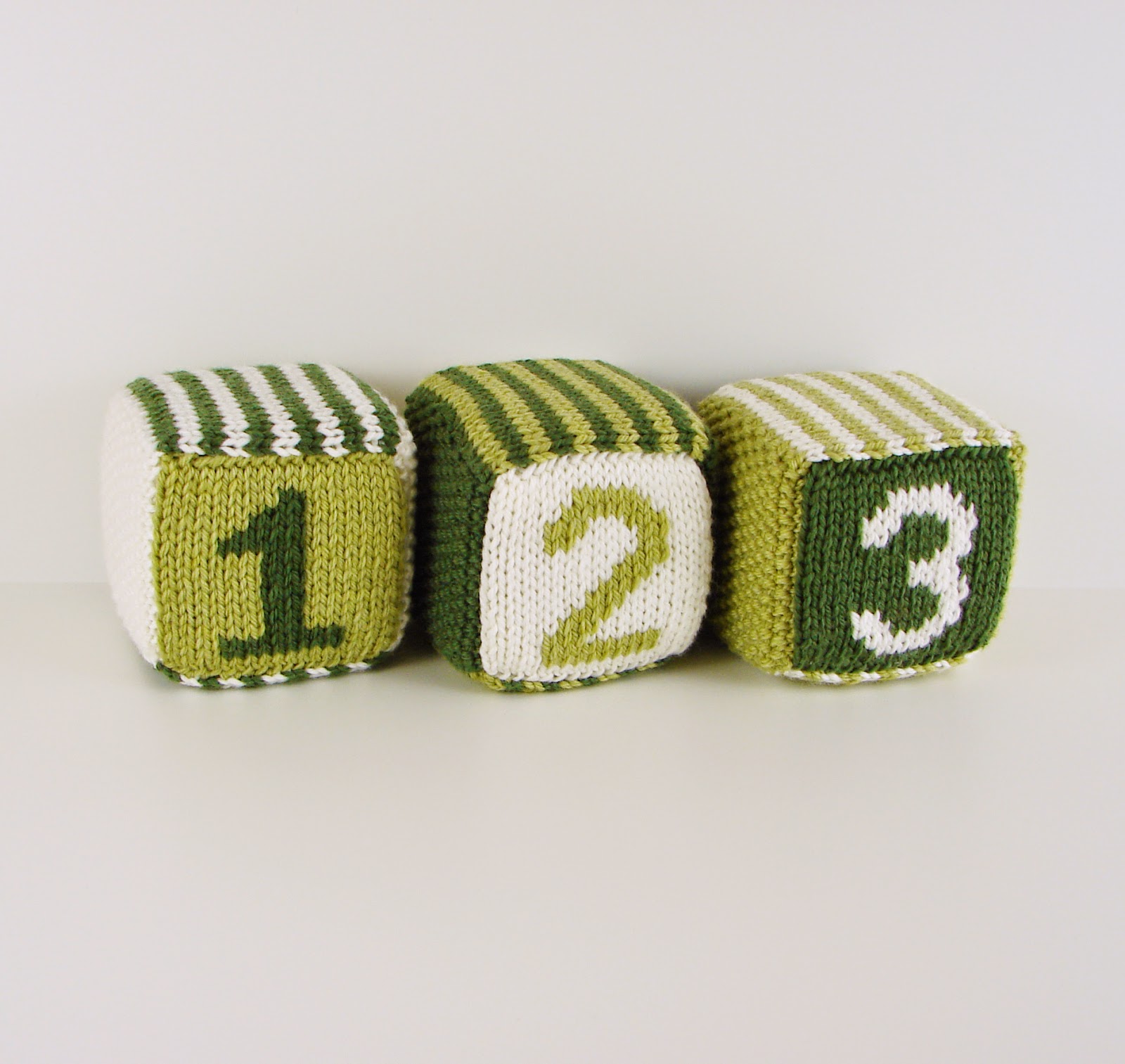 knit, blocks, foam, toys, hand knit, letter, number, striped, white, green