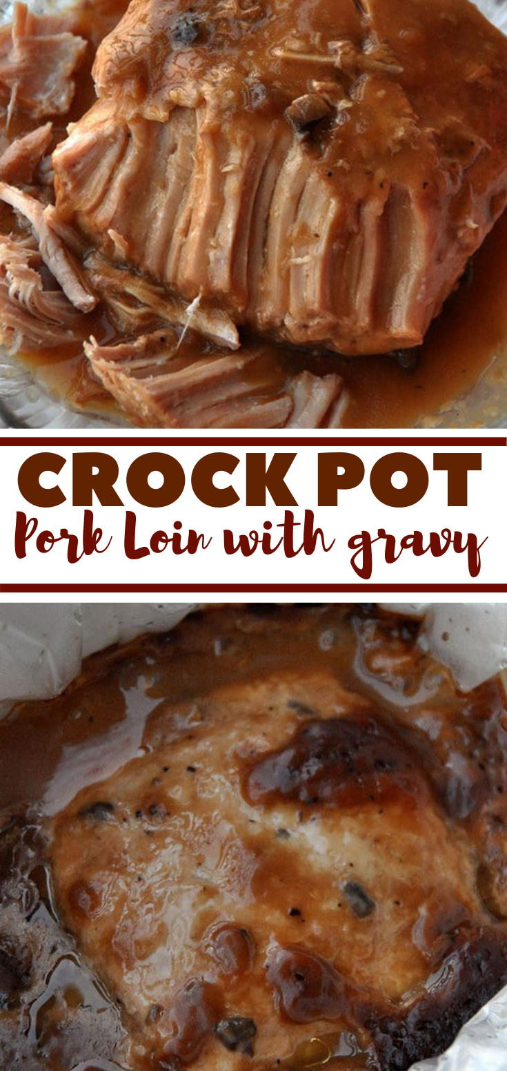 CROCK POT PORK LOIN WITH GRAVY #Dinner #Recipes CROCK POT PORK LOIN WITH GRAVY #Dinner #Recipes