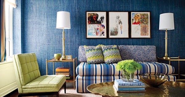 Salas en color verde y azul - Colores en Casa