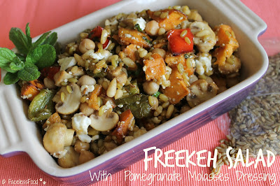 Freekeh Salad with Pomegranate Molasses Dressing Superfood Salad