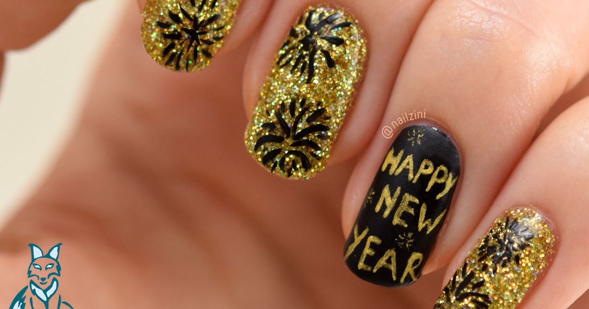 Firework Nail Art for New Year's - wide 1