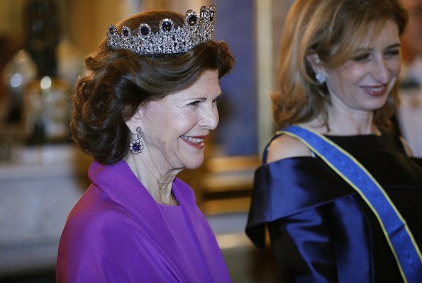 Princess Sofia wore Zetterberg Couture Adele Silk Top and Adele Lace Skirt. Crown Princess Victoria wore a new gown. Diamond tiara