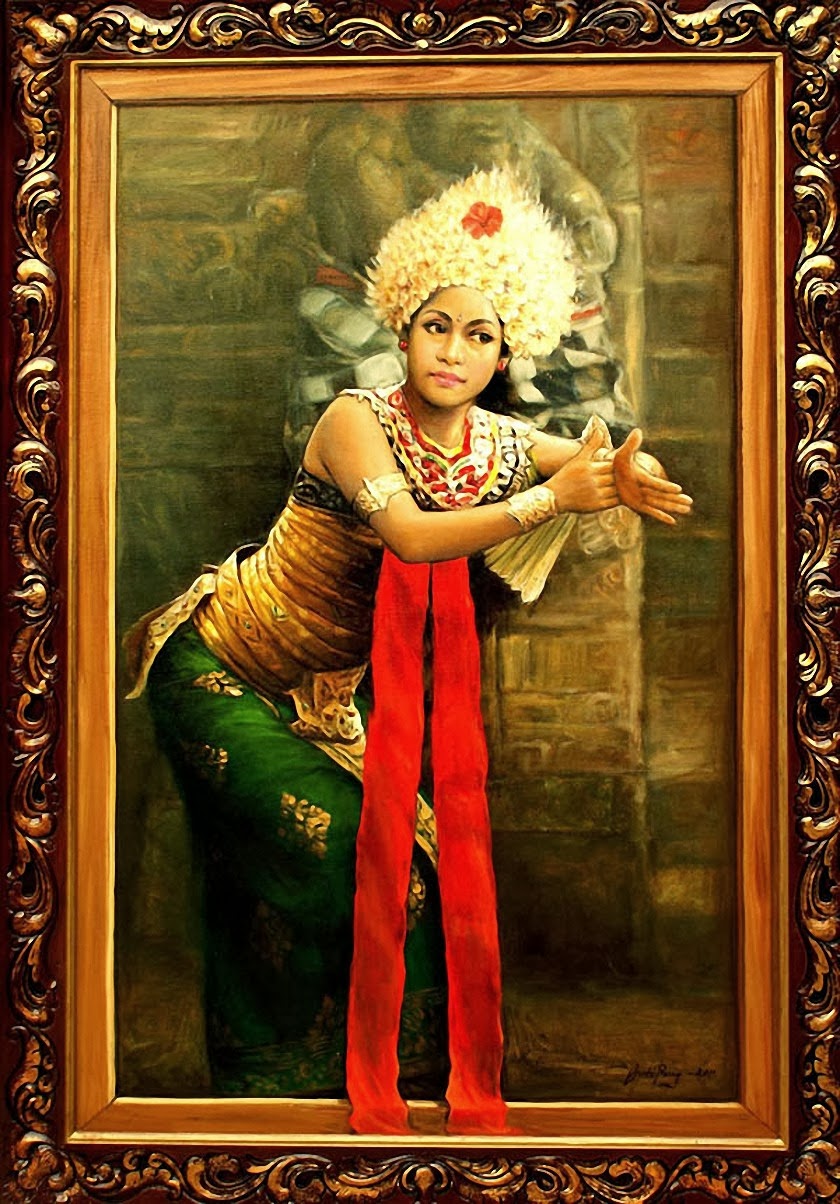 28 Karya Lukisan  Tarian Bali yang Artistik Seni Rupa