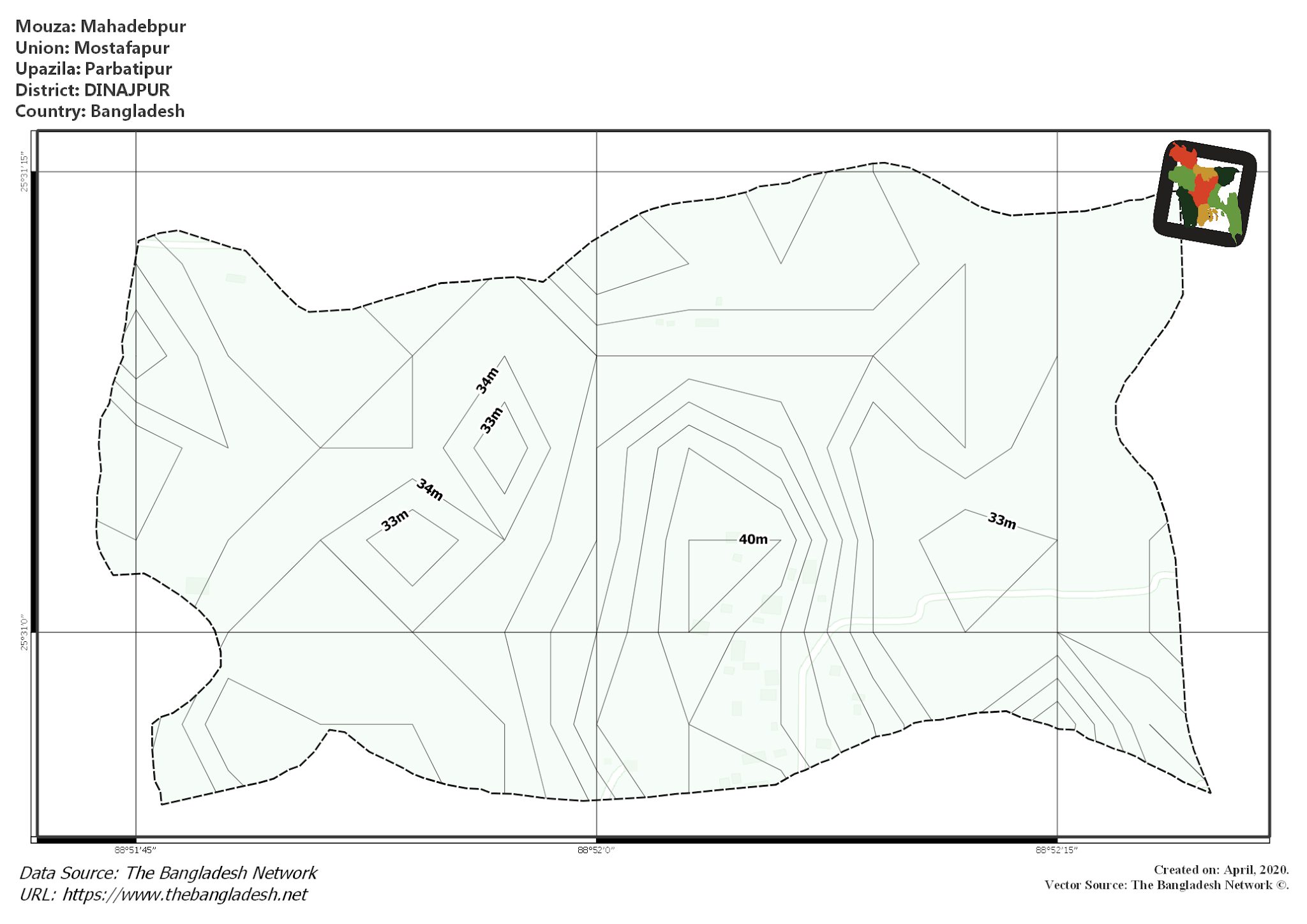 Map of Mahadebpur Mouza of Parbatipur Upazila, DINAJPUR Map of Mahadebpur Mouza of Parbatipur Upazila, DINAJPUR, Bangladesh.