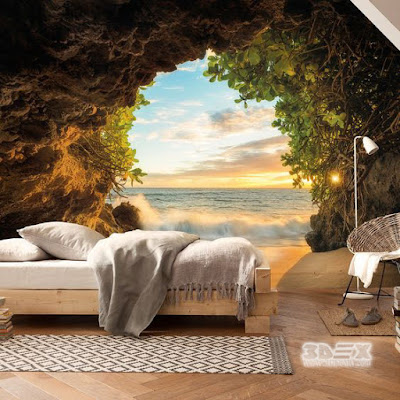 relaxing 3D nature wallpaper ideas for bedrooms