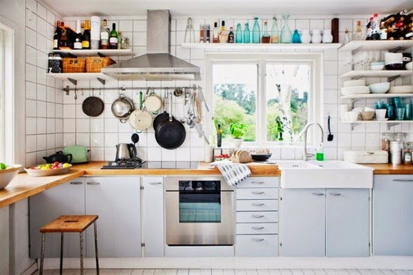 How to place the shelves in the kitchen