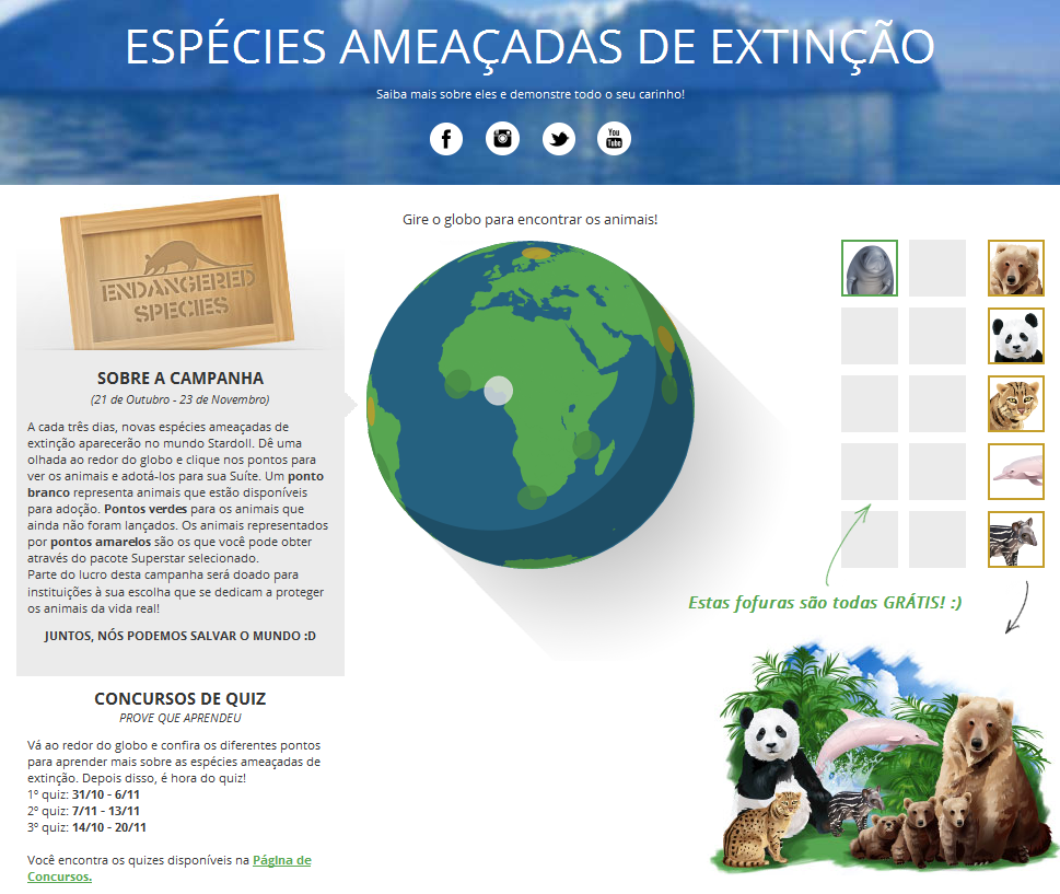 Truques Stardoll Hoje ♥: Quiz#3 - Espécies Ameaçadas de Extinção