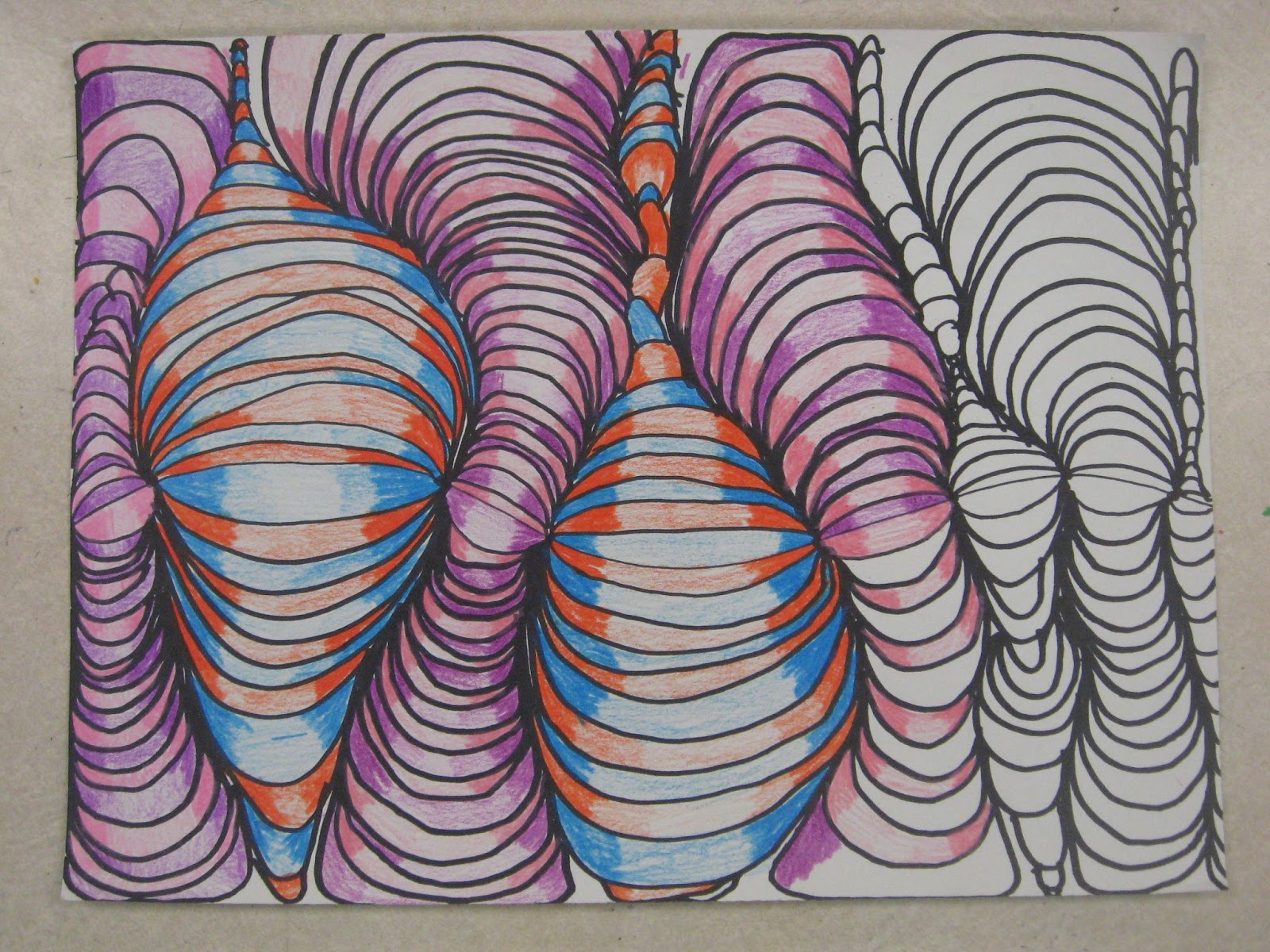 Miss Young's Art Room: 3D Line Design with 5th Grade