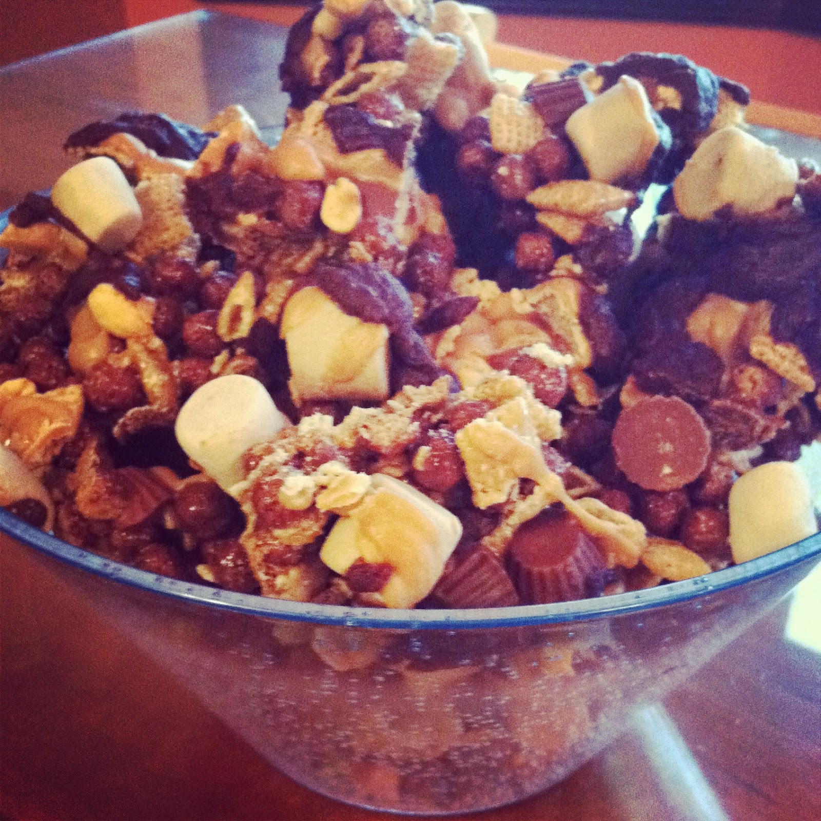 Mrs. Mom's Kitchen Chocolate Peanut Butter Chex Mix