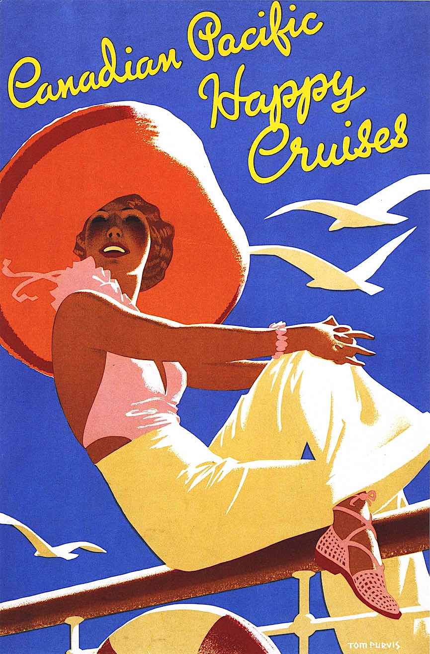 Tom Purvis 1936 Canadian Pacific Happy Cruise poster by Tom Purvis
