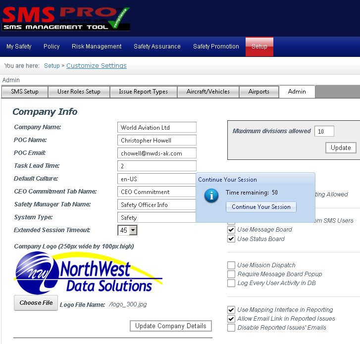 Configurations for Reported Issues Notifications in Aviation SMS ...