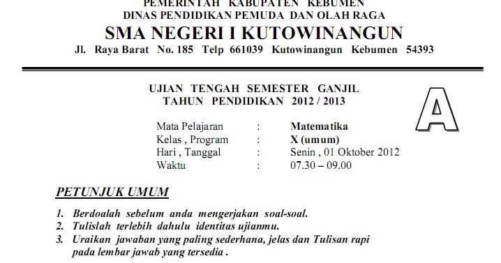 Soal Uts Matematika Kelas 10 Semester 2 Dan Pembahasannya Soal Uts Matematika Kelas 10 Semester 2 Dan Pembahasannya