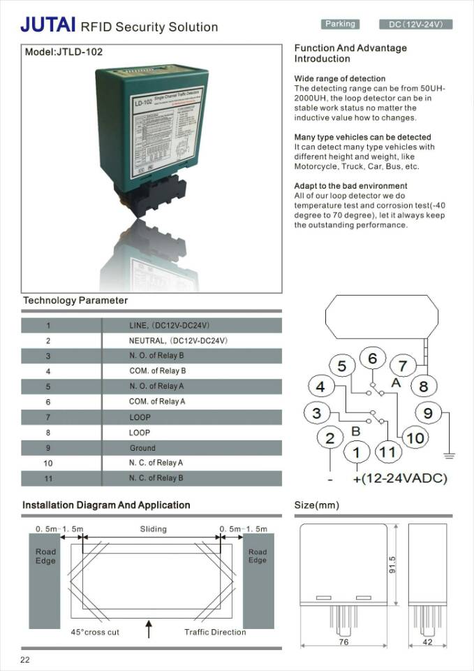 LD100 1ch loop detector with 100240v LD102 1ch loop detector with