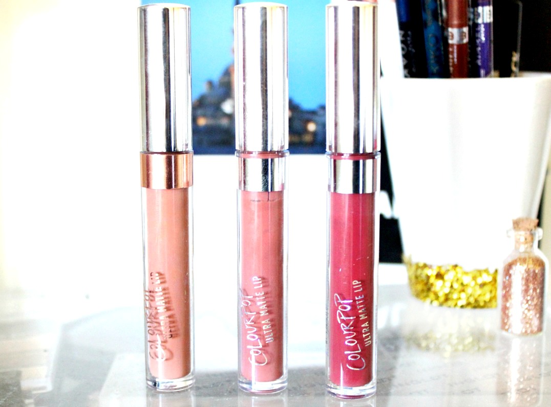 colourpop chi, beeper and tulle ultra matte liquid lipstick review and swatch