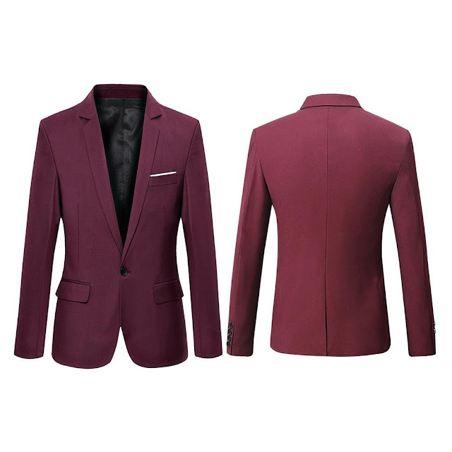 Red: Men Fashion Slim Fit Formal One Button Suit - GOOD-DO Shirting ...
