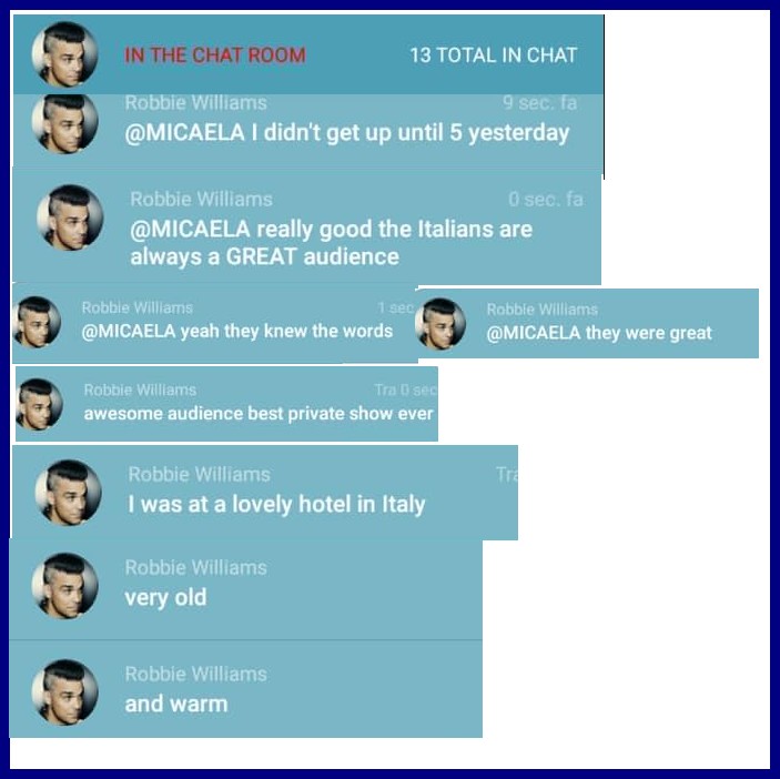 Diario Italiano Di Robbie Williams 2018