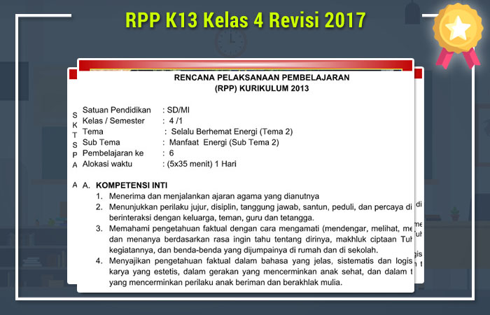 RPP K13 Kelas 4 Revisi 2017