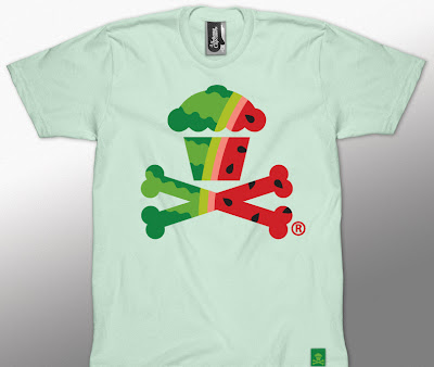 Johnny Cucpcakes Summer Fruit Mini Series - Watermelon Cupcake & Crossbones T-Shirt