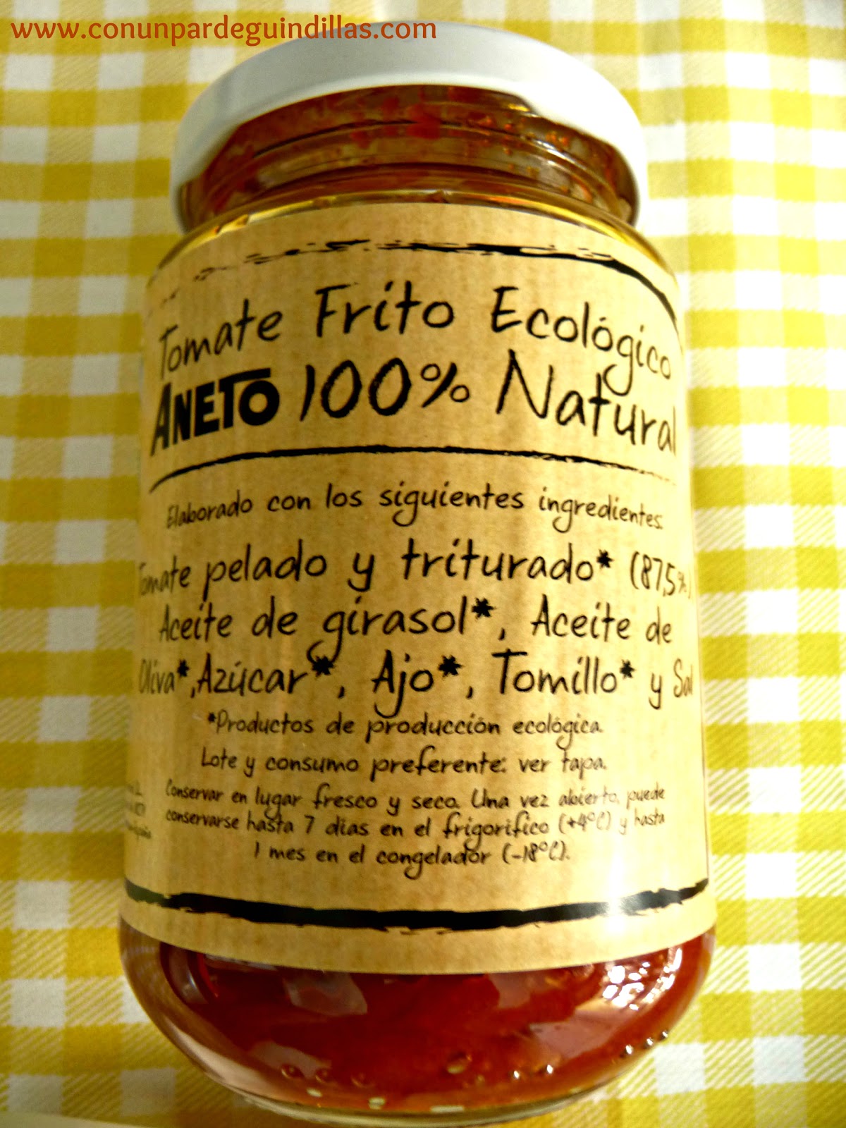 Tomate frito ecológico Aneto 100% Natural