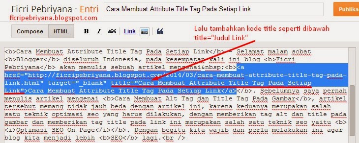 Cara Membuat Attribute Title Tag Pada Setiap Link 2 - Ficri Pebriyana