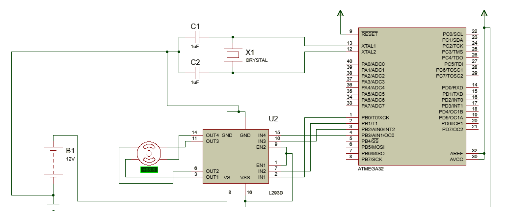 ATmega32: Interfacing Bipolar Stepper motor using L293D unipolar stepper motor wiring diagram 