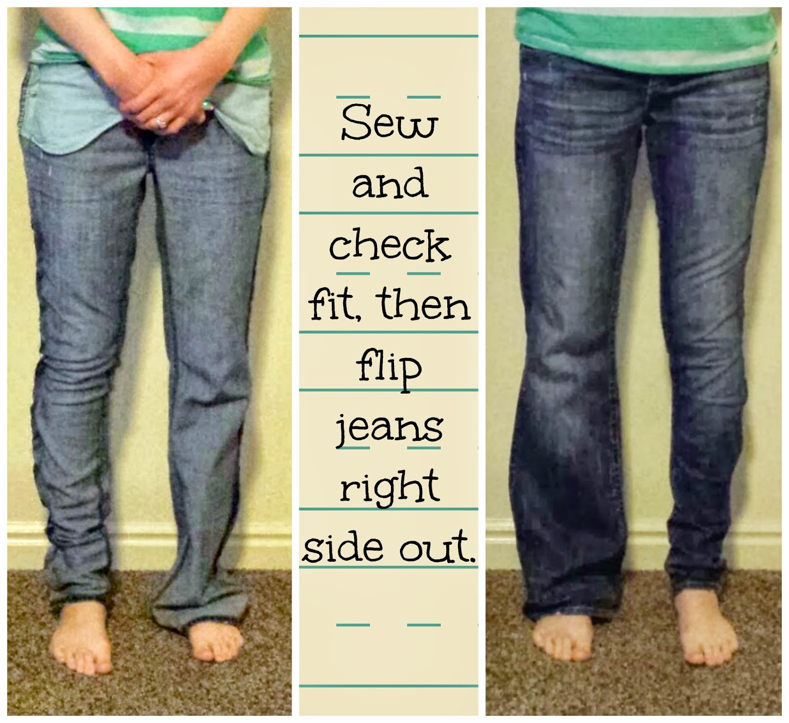 Retired Perfectionist: Give Your Old Jeans a Skinny Jean Makeover! Tutorial