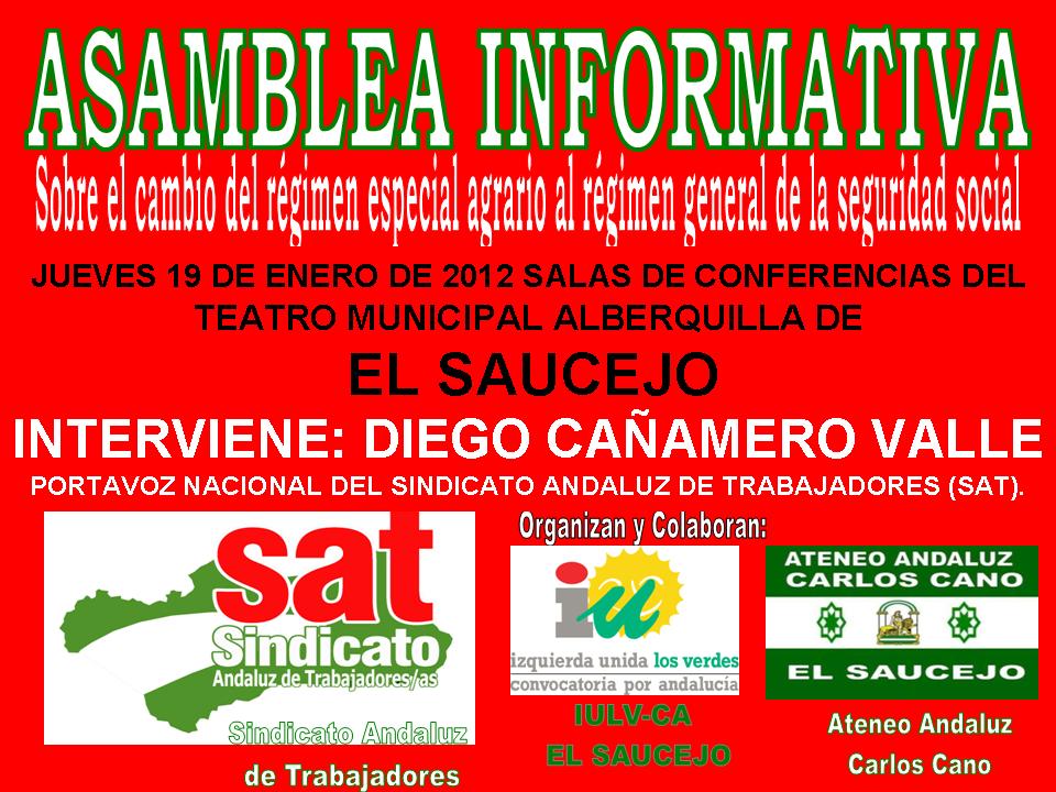 Izquierda Unida El Saucejo: ASAMBLEA INFORMATIVA SOBRE EL CAMBIO DEL