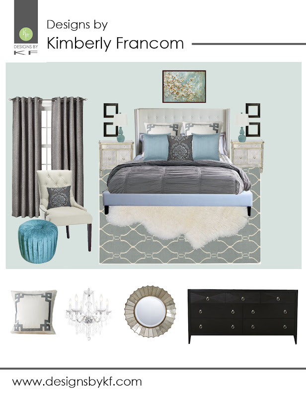Designs by Kimberly Francom and Associates: Master Bedroom Design Board
