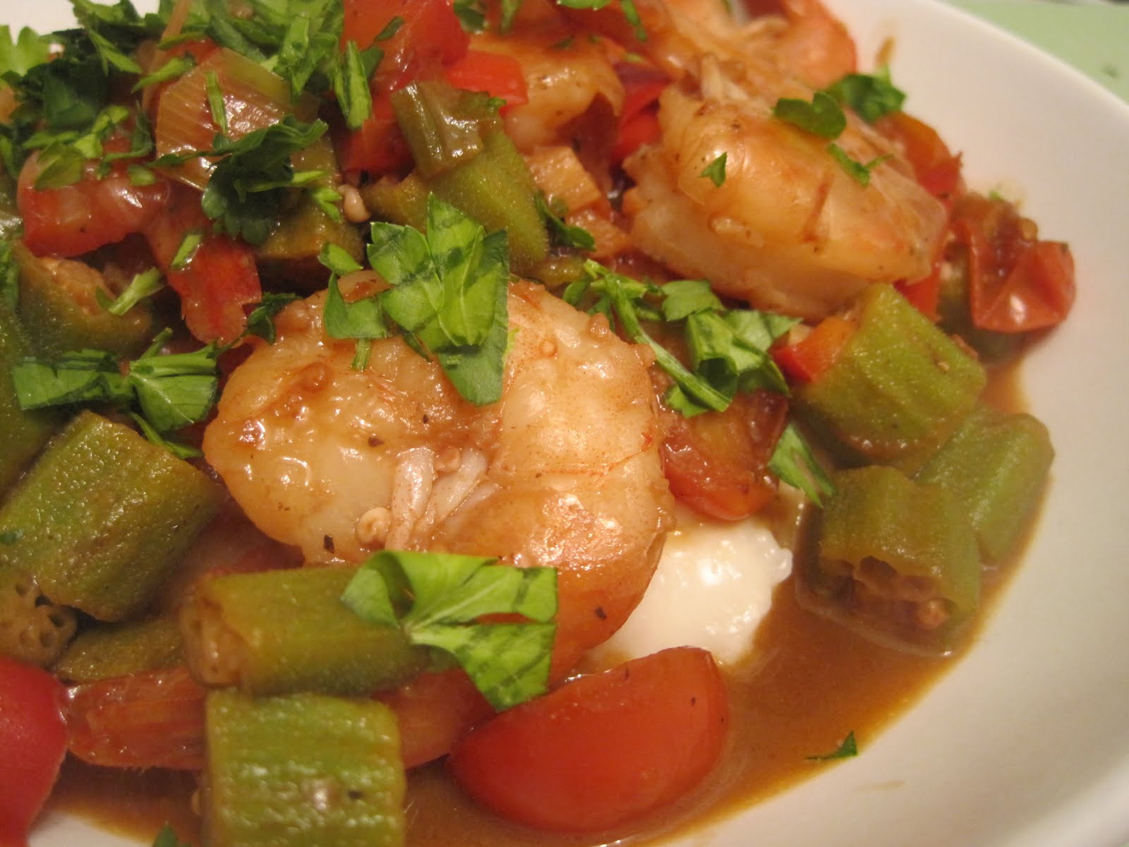 Corcoran Street Kitchen Shrimp and Grits with Okra