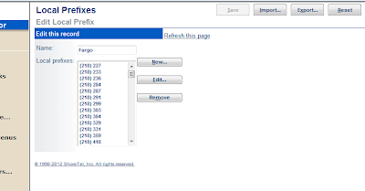 Simply IT: Creating ShoreTel Prefix Lists
