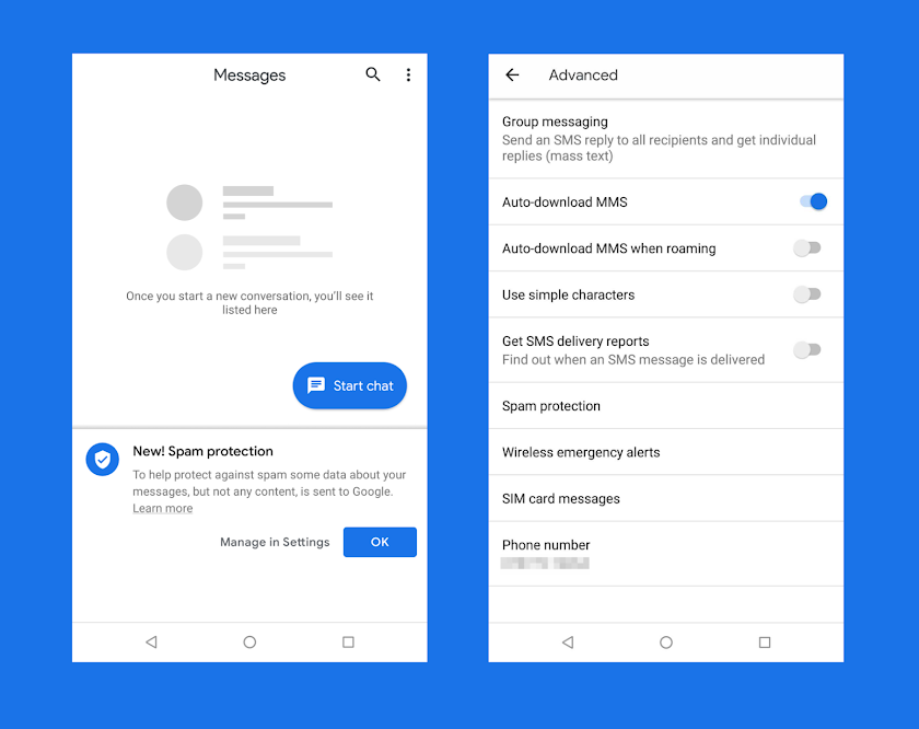 Android Messages’ automatic spam protection has started rolling out