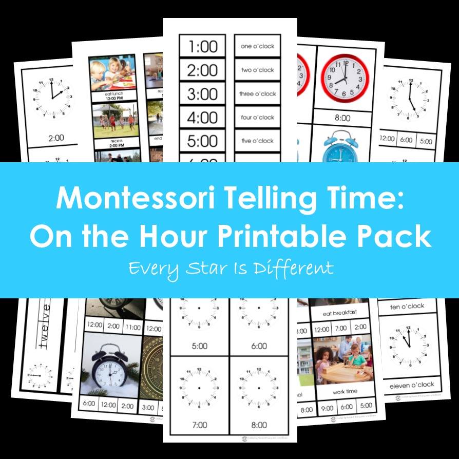 Montessori Telling Time: On the Hour Printable Pack