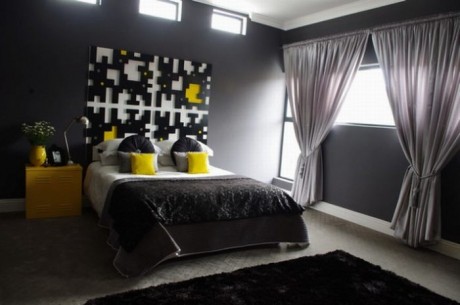 Dormitorios en negro y amarillo - Colores en Casa