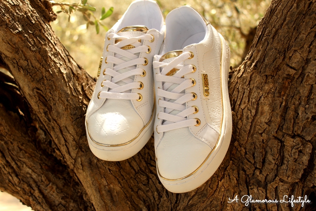 scarpe guess sneakers bianche