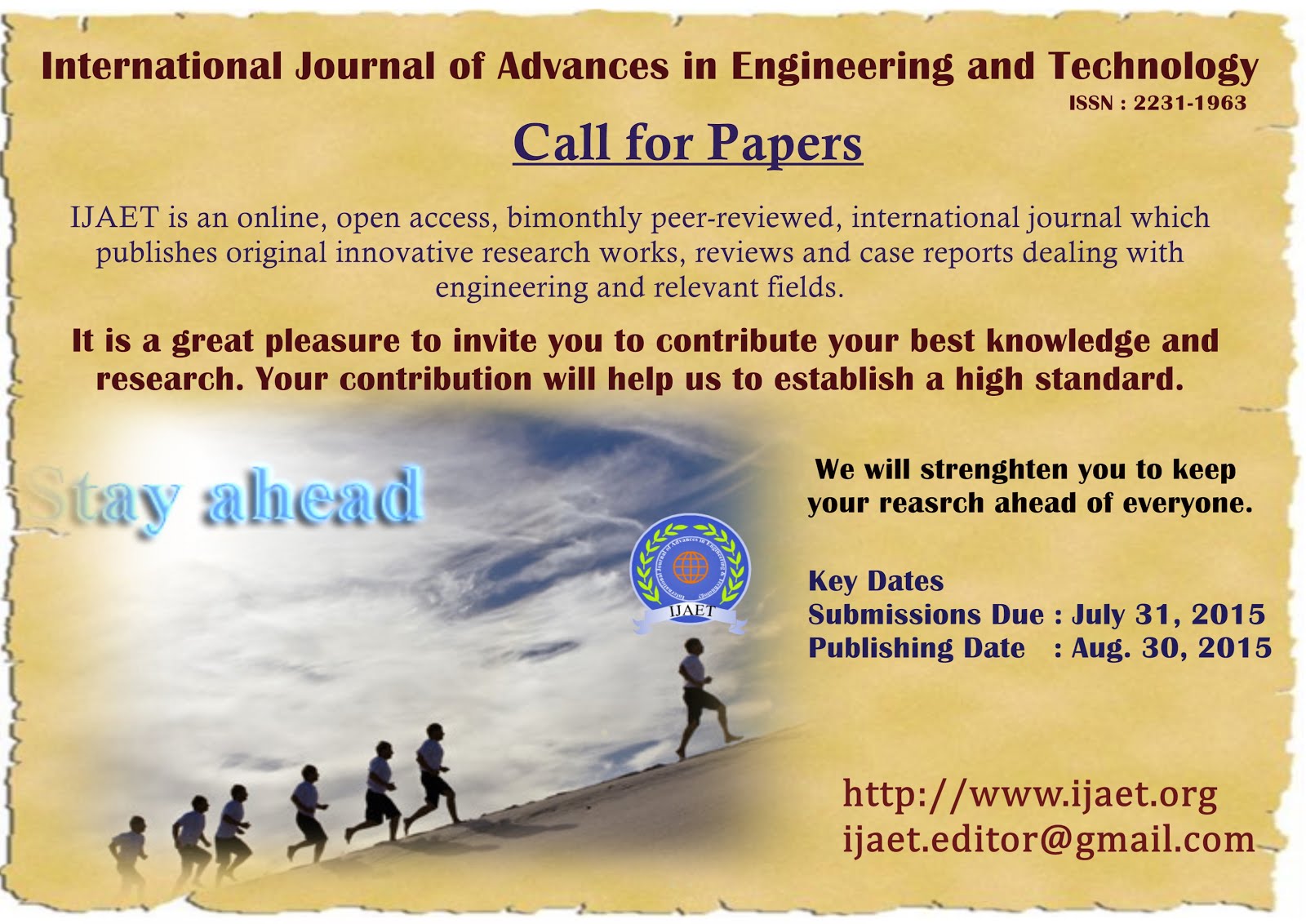 Call for Engineering papers-IJAET