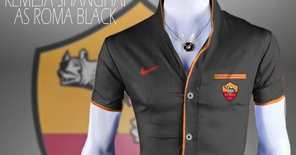 kemeja shanghai as roma black jual jaket distro tas bola kemeja terbaru harga murah kemeja shanghai as roma black jual jaket distro tas bola kemeja terbaru harga murah
