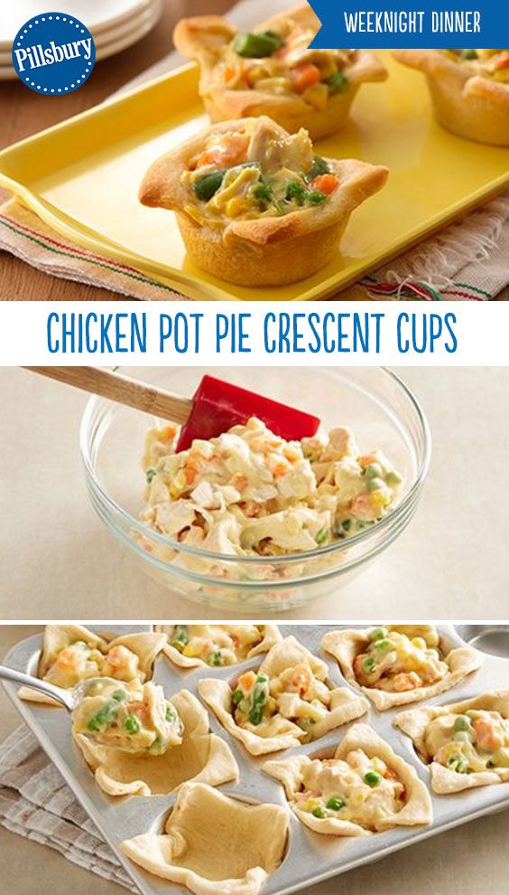 Chicken Pot Pie Crescent Cups Recipes For Dinner Easy