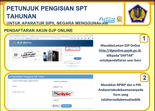 Cara Pengisian Laporan Spt Tahunan Pajak Online E Filling Untuk Pns Asn Kelas Ilmu